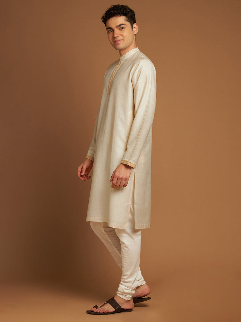 Tussar Silk Long Kurta with embroidery