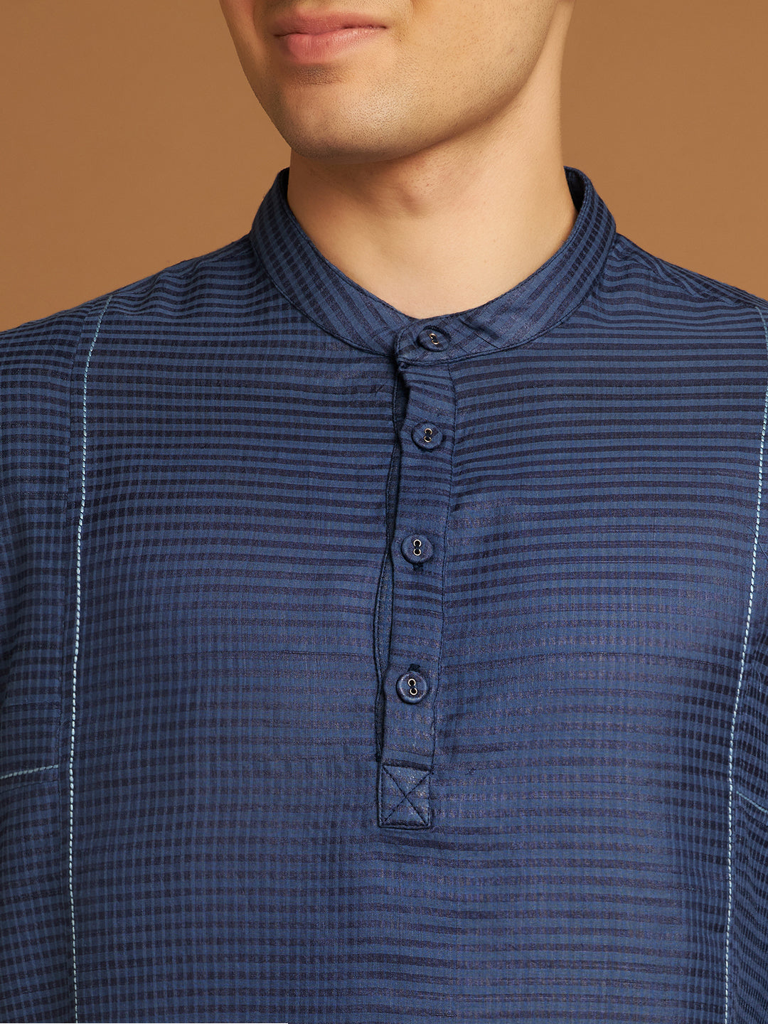 Indigo Kurta with Traditional Hindustani Design