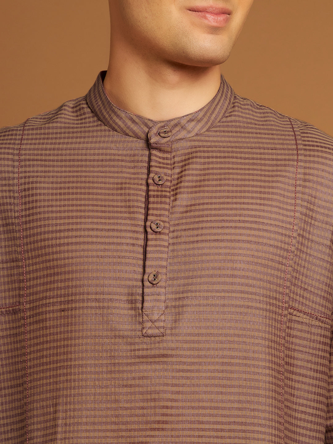 Pink Kurta with Traditional Hindustani Design