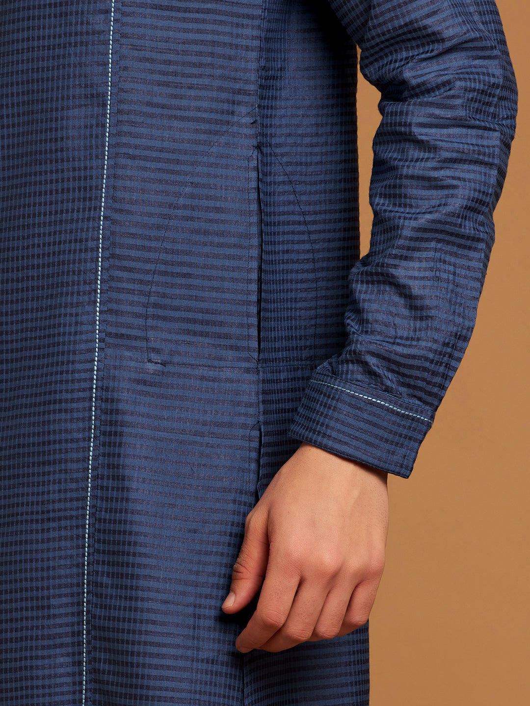 Indigo Kurta with Traditional Hindustani Design