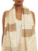 Handwoven Natural Kosa Stole with Stripes and Soft Textures