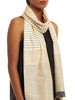 Handwoven Natural Kosa Stoles with Soft Textures and Black Border