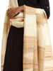 Handwoven Natural Kosa Silk Dupatta with Stripes and Temple Border