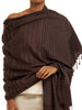 Handwoven Kosa and Soft Mulberry Silk Shawl in Earthly Brown