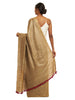 Handwoven Natural Dyed Kosa Silk Saree in Khakhi with Gold and Silver Details