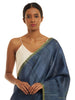 Handwoven Blue Saree with Off-white Motifs