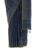 Handwoven Blue Saree with Off-white Motifs