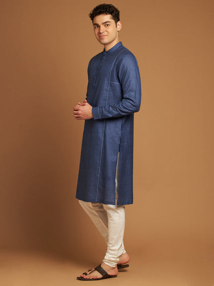 Indigo Kurta with Traditional Hindustani Design