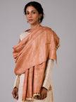 Handwoven rust Colour Gold Zari Kosa Stole