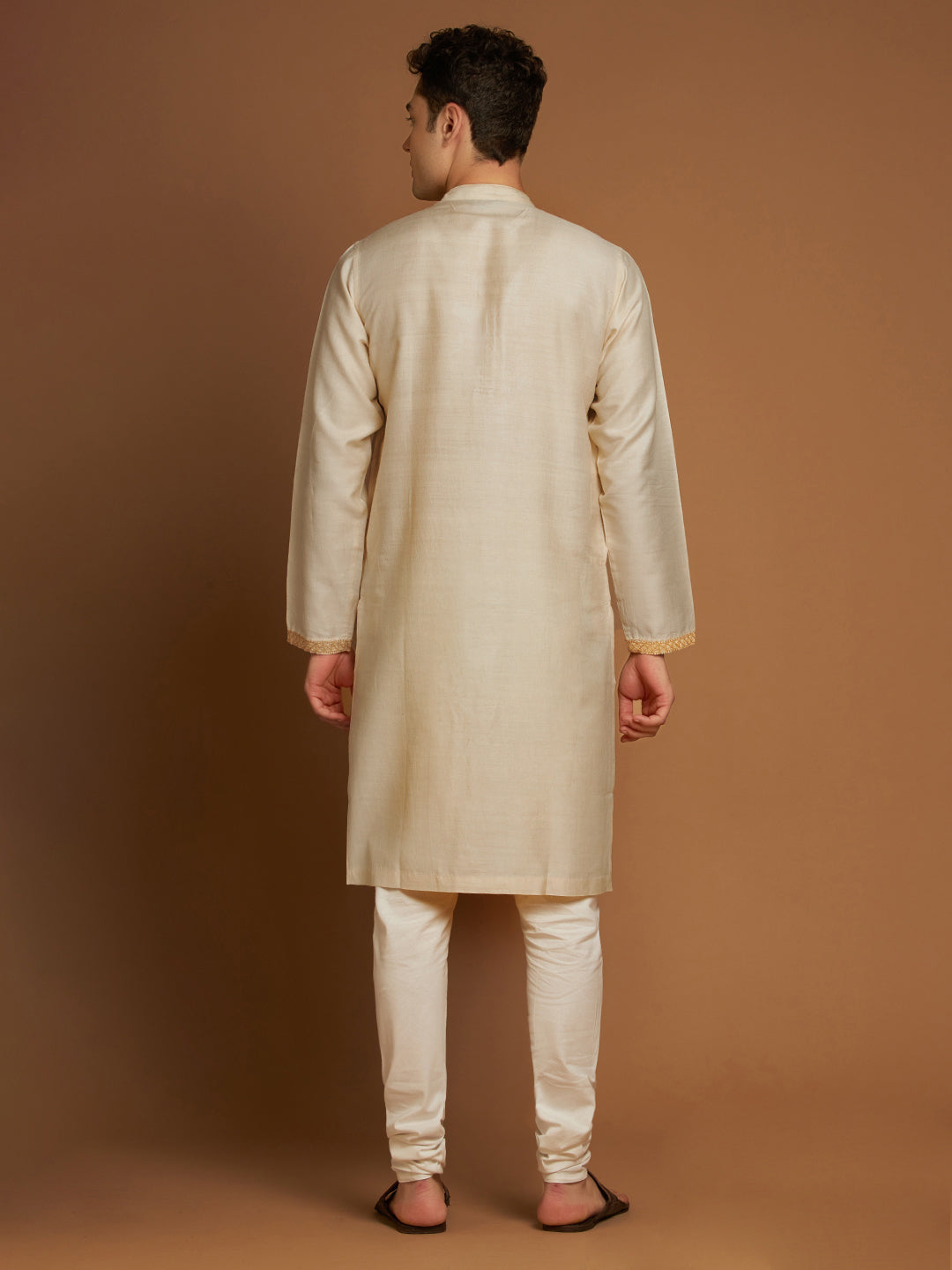 Tussar Silk Long Kurta with Aari Embroidery