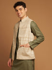 Kosa & Cotton Nehru Jacket with Textured Weave