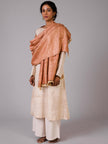 Handwoven rust Colour Gold Zari Kosa Stole