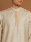 Tussar Silk Long Kurta with Aari Embroidery