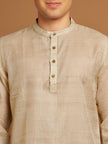 Natural Silk Kurta with Striped Fabric