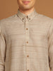 Kosa Shirt with Striped Fabric and Wooden Buttons