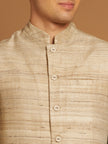 Kosa & Cotton Nehru Jacket with Textured Weave