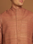 Ghicha Nehru Jacket with Textured Weave